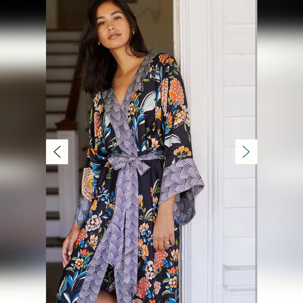 Anthropologie Navy Kimono Robe - Picture 3 of 10